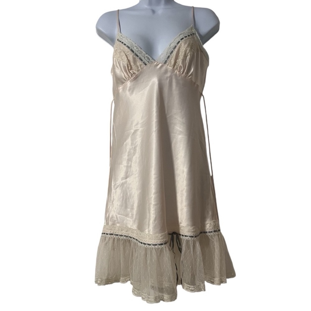 VTG Jonquil by Diane Samandi Neiman Marcus Slip Dress Lingerie Negligée Lace M